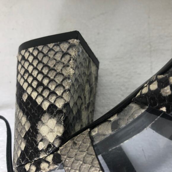 M Gemi Sandal Heel Snake Python Gladiator Tie up Straps Block Heel Square Toe 37 - Picture 6 of 11